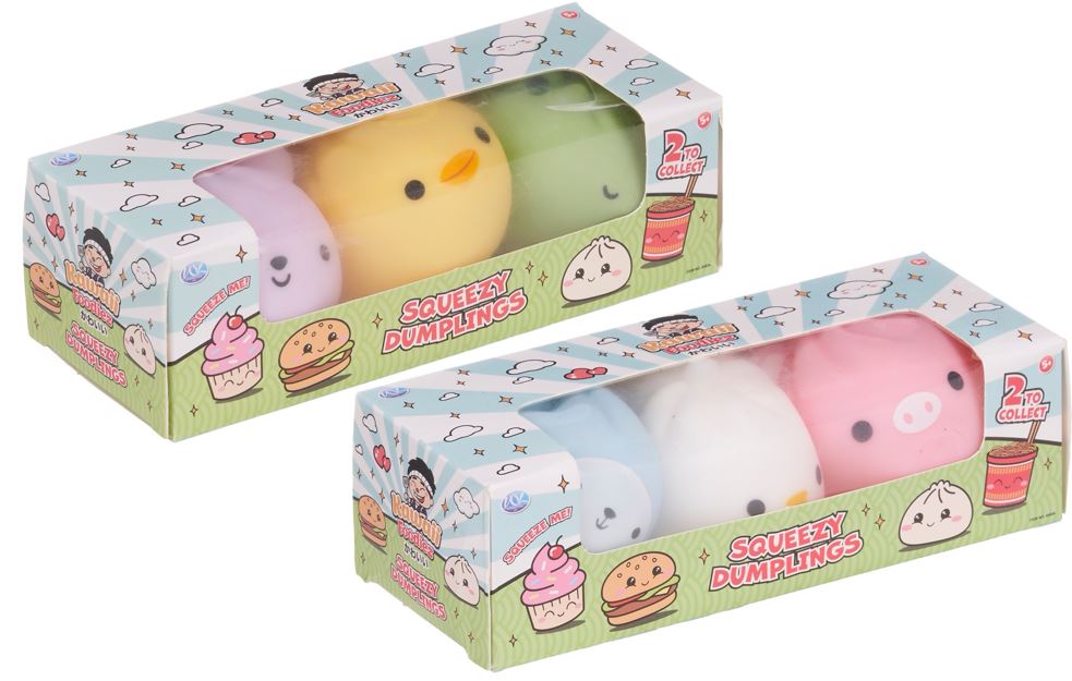 Kawaii Foodiez Squeezy Dumpling 3 Pack Squishy Squeeze Toy