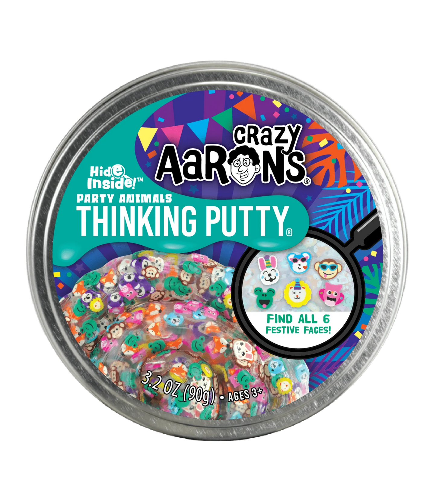 Crazy Aaron's Hide Inside! Party Animals Thinking Putty