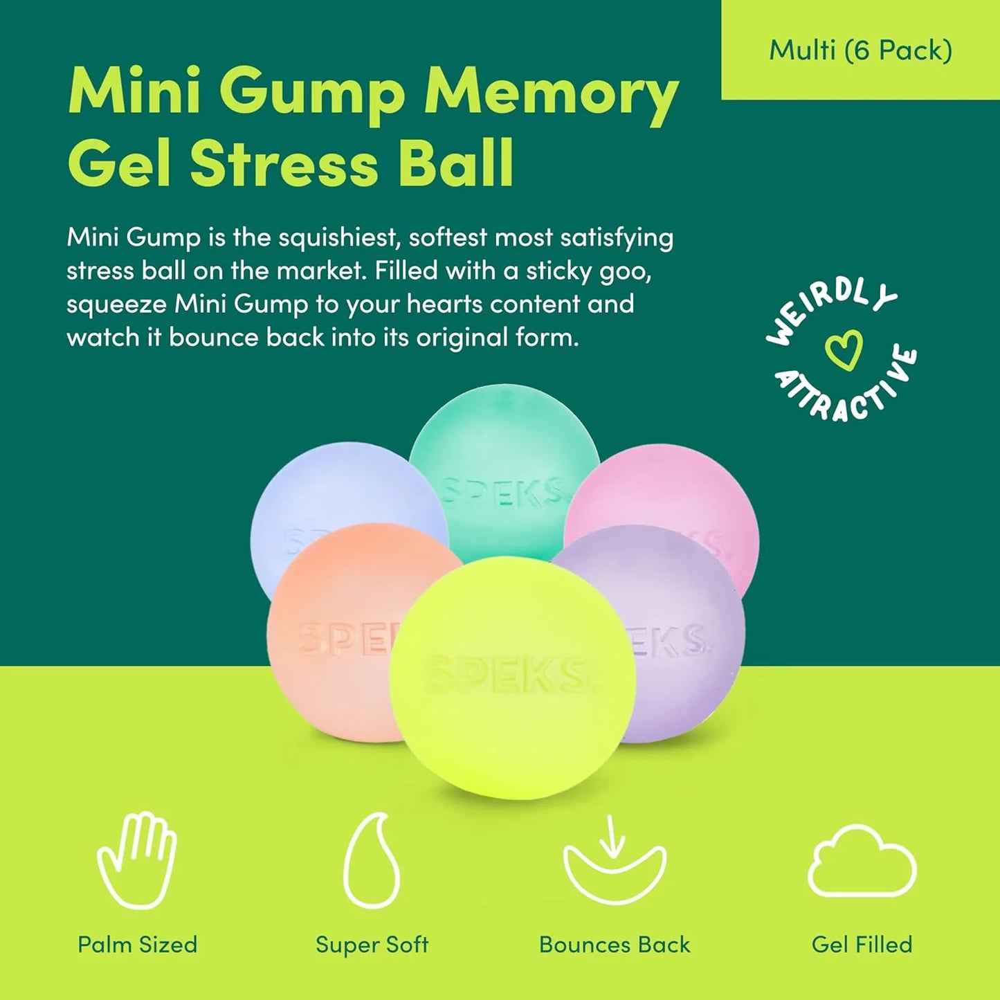 Speks Mini Gump 4 Pack - The Memory Gel Stress Ball