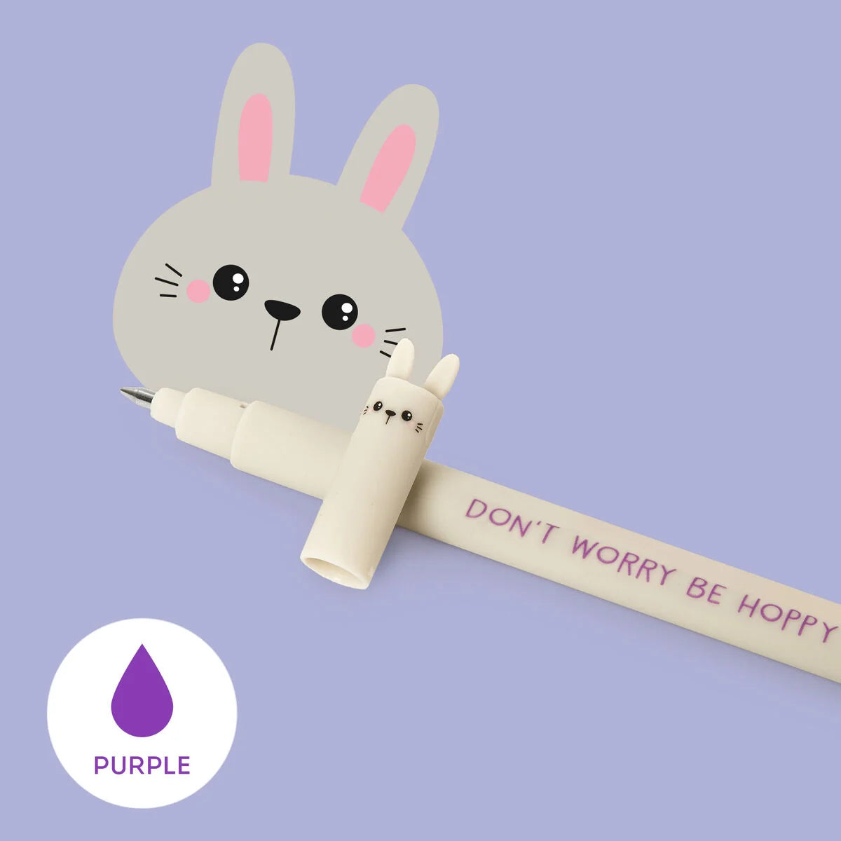 "Don't Worry Be Hoppy" Bunny Erasable Gel Pen - Erasable LEGAMI Pen
