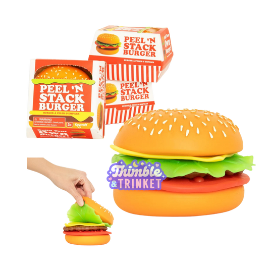Jumbo Peel & Stack Burger Squeeze Toy