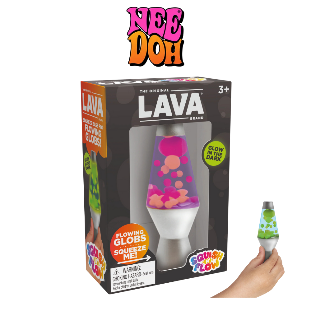 NeeDoh Lava Squish N Flow - Glow in the Dark Lava Lamp Squishy Fidget Toy