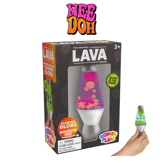 NeeDoh Lava Squish N Flow - Glow in the Dark Lava Lamp Squishy Fidget Toy