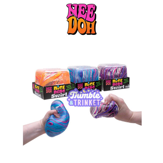 NeeDoh Nice Berg Swirl - Giant Marbled Fidget Cube, Squishy Toy Cubes for Kids