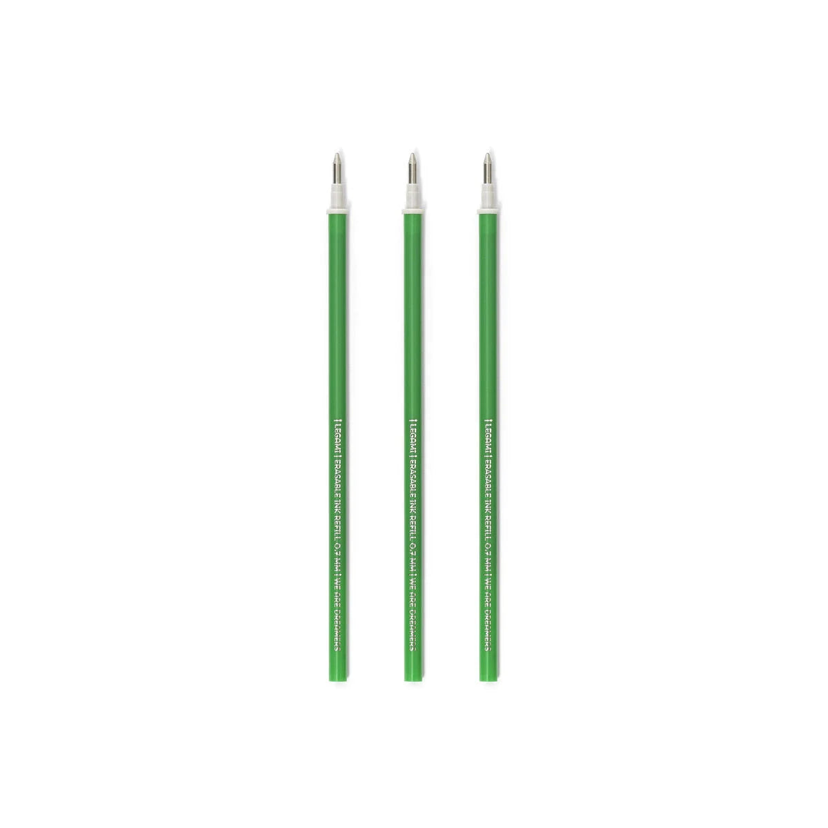 Set of 3 Refills for Erasable Gel Pens - Green Ink - Erasable Pen LEGAMI Refill