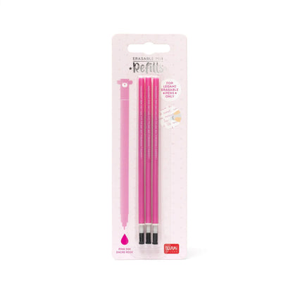 Set of 3 Refills for Erasable Gel Pens - Pink Ink - Erasable Pen LEGAMI Refill