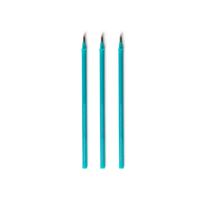 Set of 3 Refills for Erasable Gel Pens - Turquoise Ink - Erasable Pen LEGAMI Refill