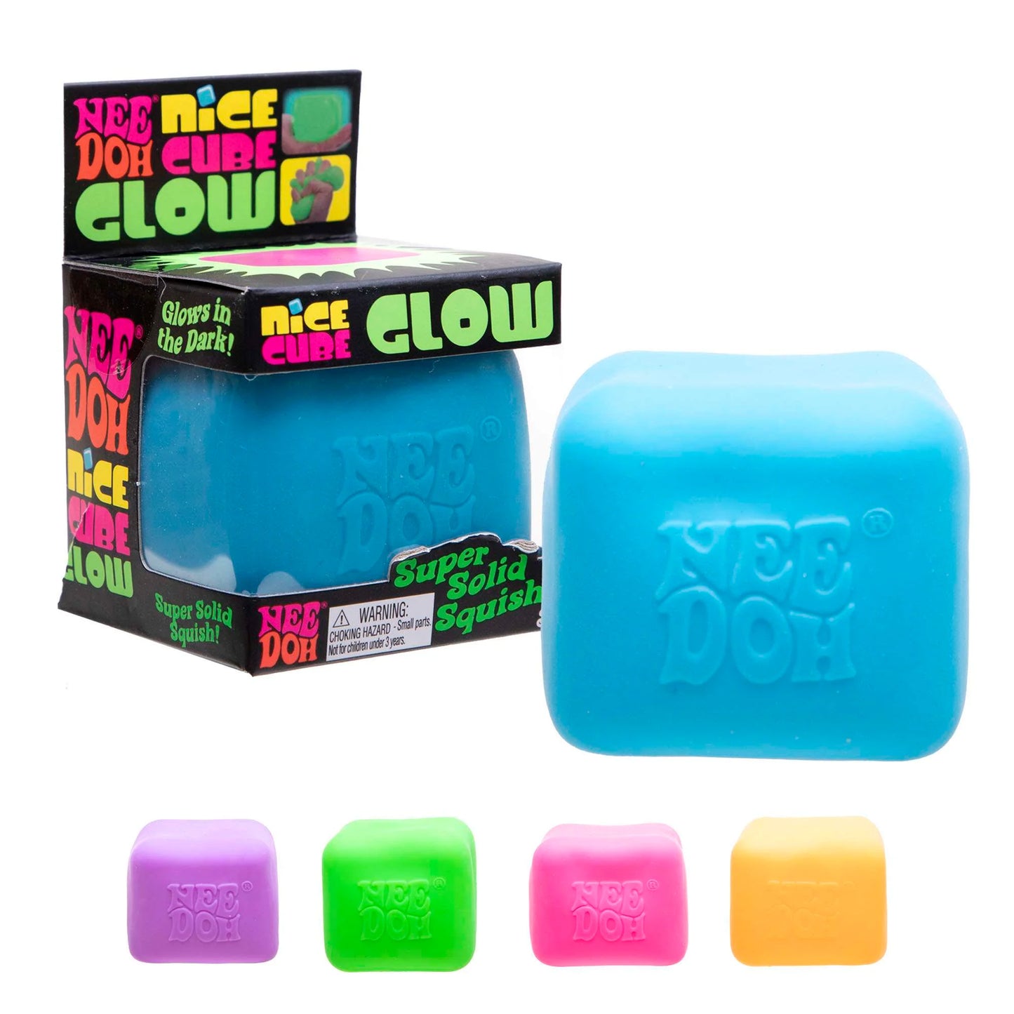 NeeDoh Nice Cube Glow -  Glow In The Dark Fidget Toy