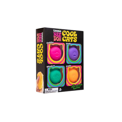 NeeDoh Teenie Cool Kittens 4 Pack - Mini Fidget Toy Pack, Sensory Toys, Squishy Cats