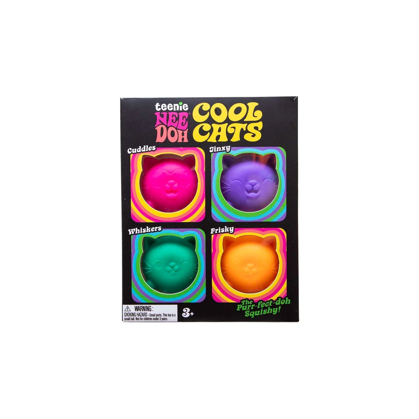 NeeDoh Teenie Cool Kittens 4 Pack - Mini Fidget Toy Pack, Sensory Toys, Squishy Cats