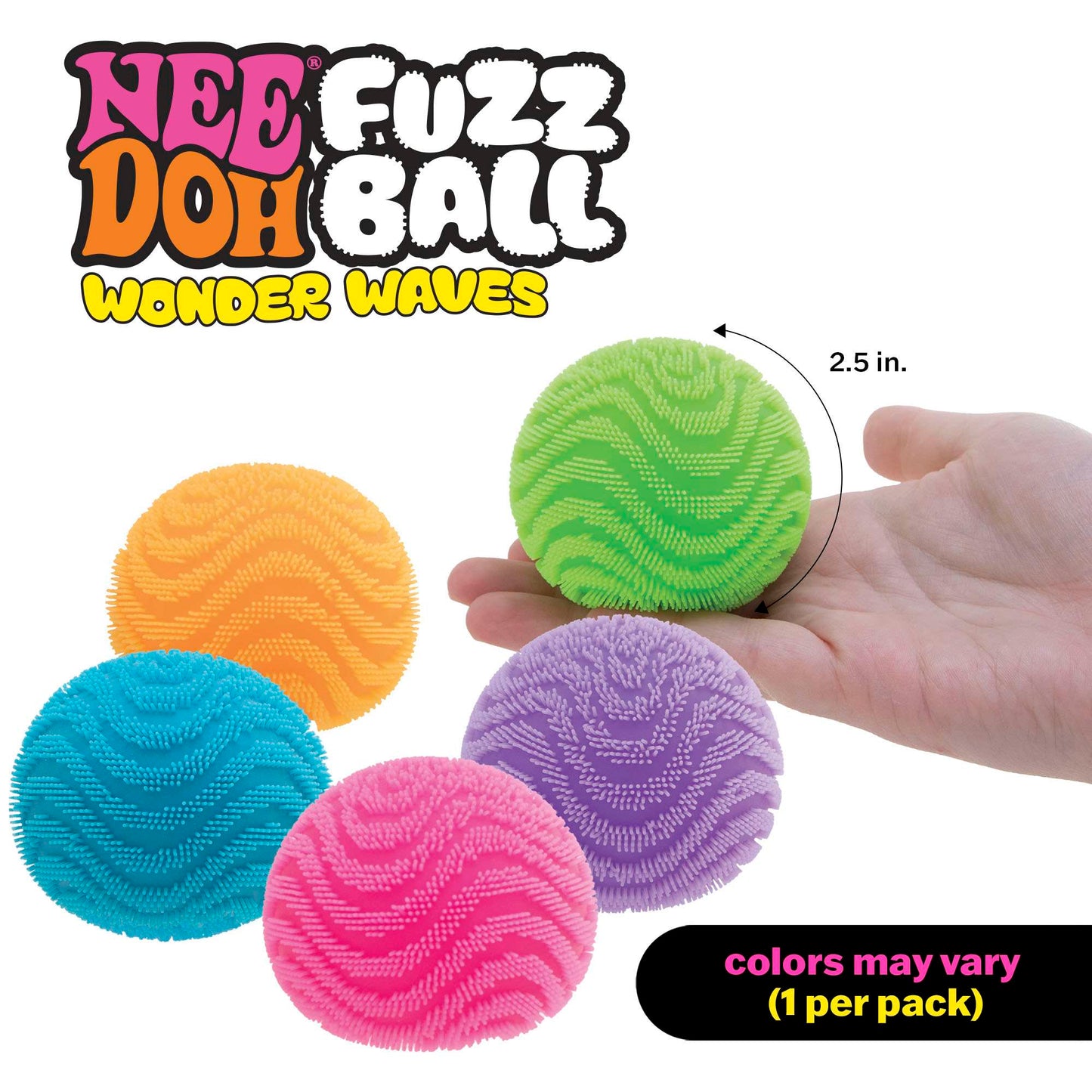 NeeDoh Fuzz Ball Wonder Waves  -  Sensory Play Fidget Toy Gift ADHD Anxiety Relief