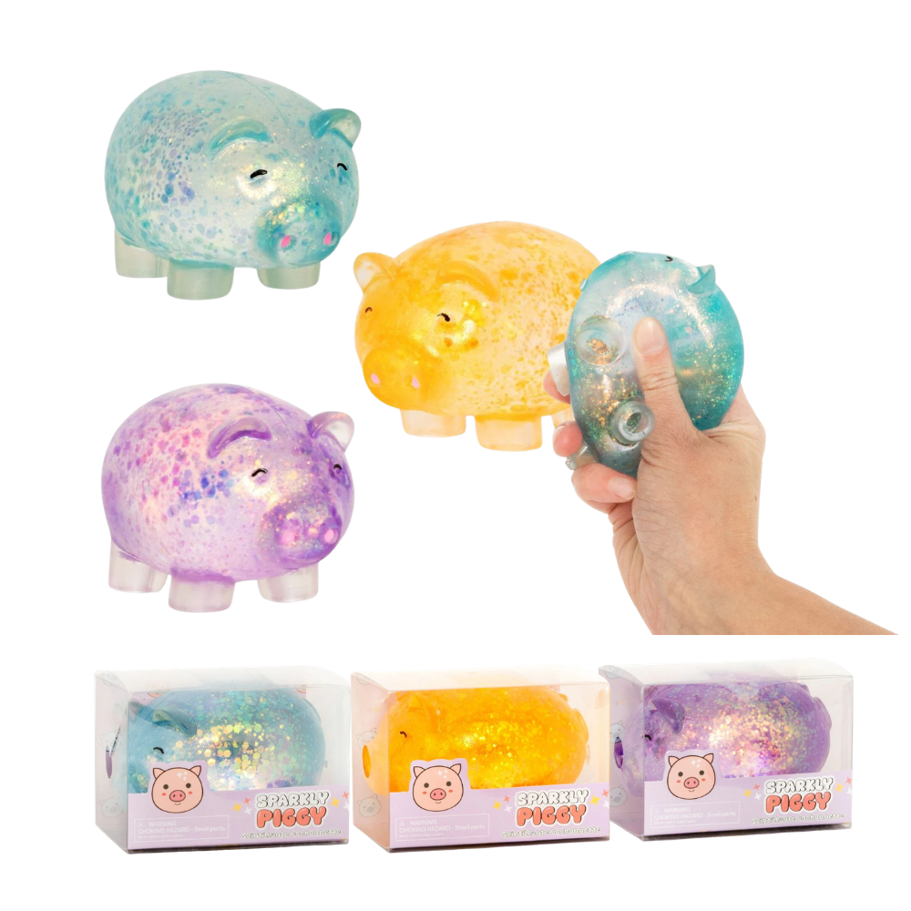Squishy Sparkly Piggy Sensory Squeeze Toy