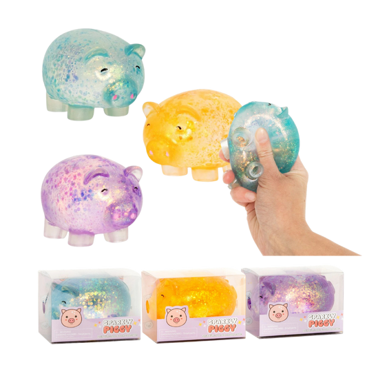Squishy Sparkly Piggy Sensory Squeeze Toy
