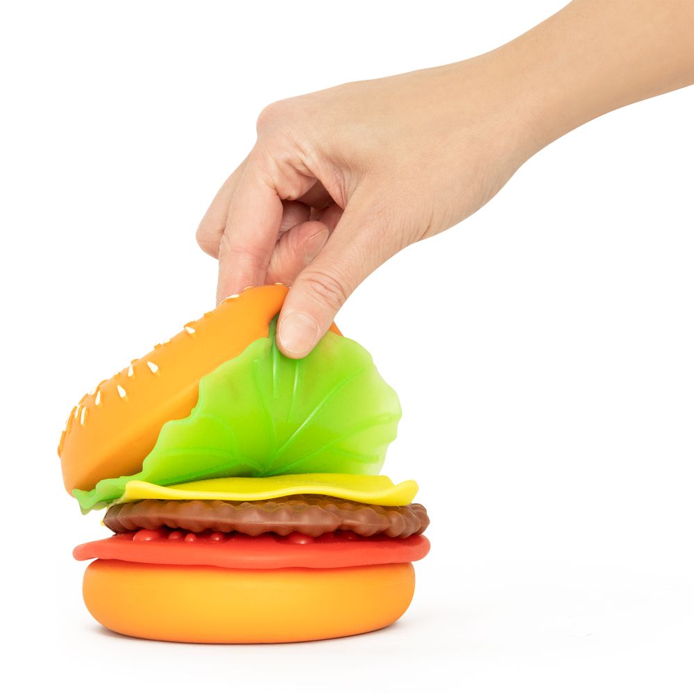 Jumbo Peel & Stack Burger Squeeze Toy