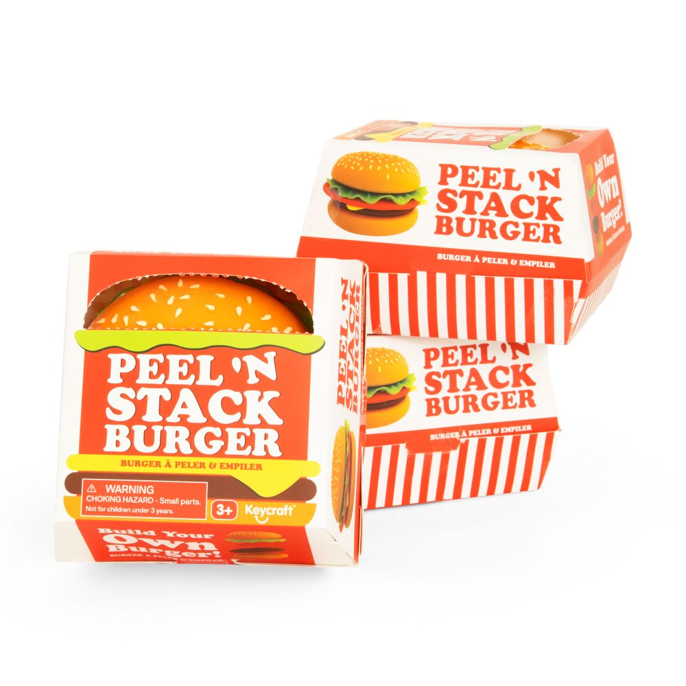 Jumbo Peel & Stack Burger Squeeze Toy